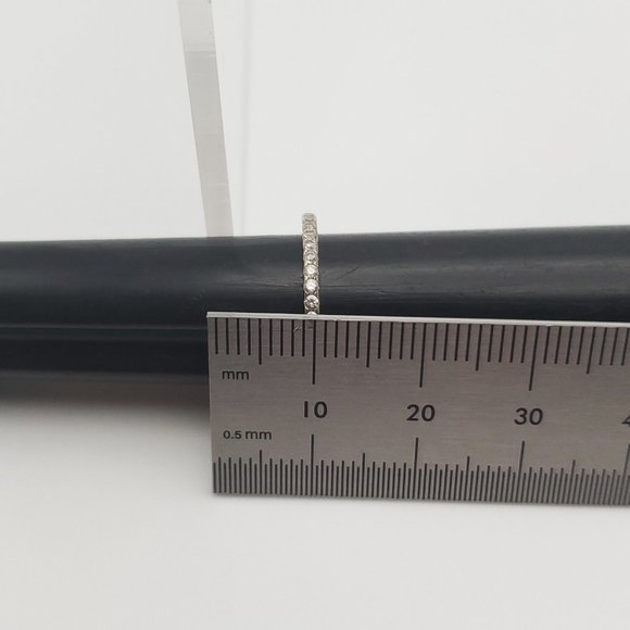 Size 5 925 Sterling Silver Thin Cute Cubic Zirconia Ring - Picture 6 of 7